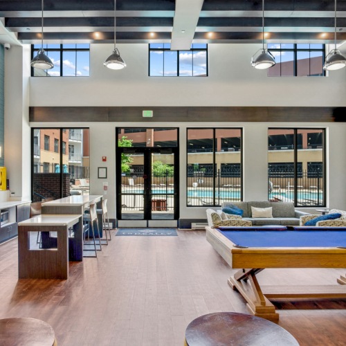 Clubroom with pool table and tvs