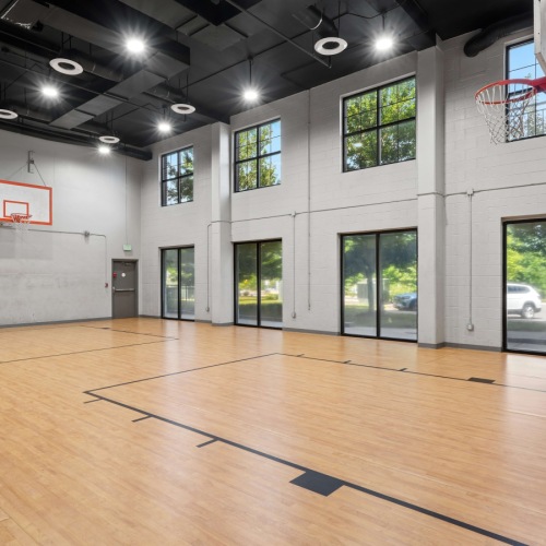 Basketball Court with two basketball hoops